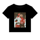 Heated Hockey Micro Rib Crop Top Baby Tee
