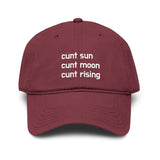 Cunt Sun Moon Rising Garment Washed Baseball Cap