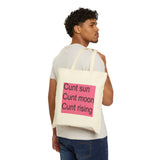 Cunt Sun Moon Rising Cotton Canvas Tote Bag