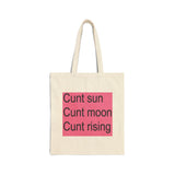 Cunt Sun Moon Rising Cotton Canvas Tote Bag