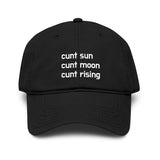 Cunt Sun Moon Rising Garment Washed Baseball Cap