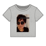 Y’all Poor Kris Micro Rib Crop Top Baby Tee