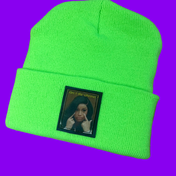 Am I the Drama embroidered beanie, Aliens of Brooklyn