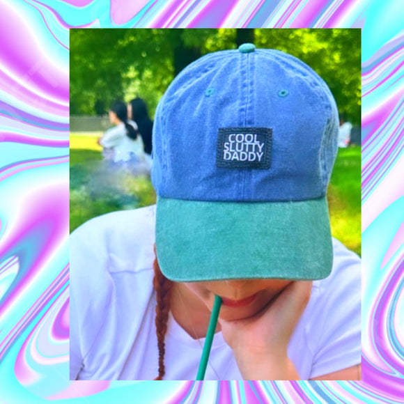 Blue/Green Two-tone  CAP (choose your word)